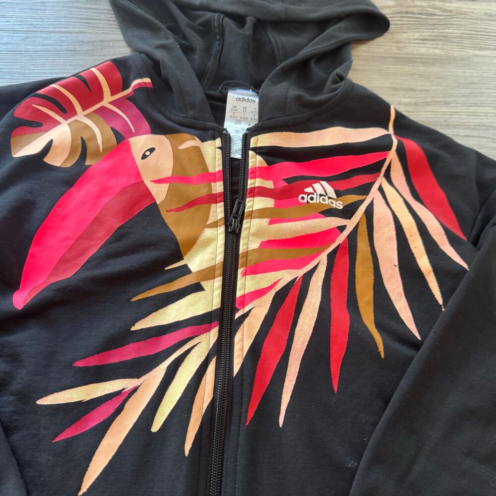 Adidas x Farm Rio Toucan Hoodie Zip Sweatshirt Size XS